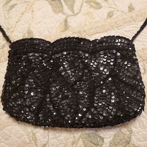 Vintage Sequin Beaded Scalloped Evening Bag